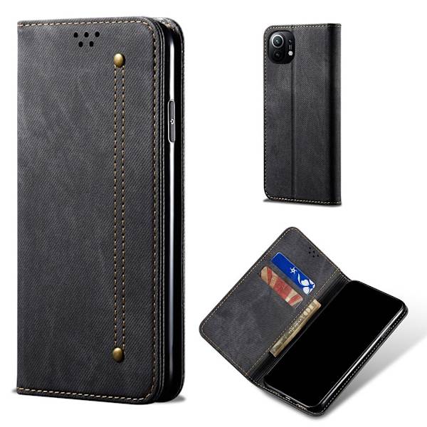 Jeans Xiaomi Mi 11 Flip Etui - Sort Black