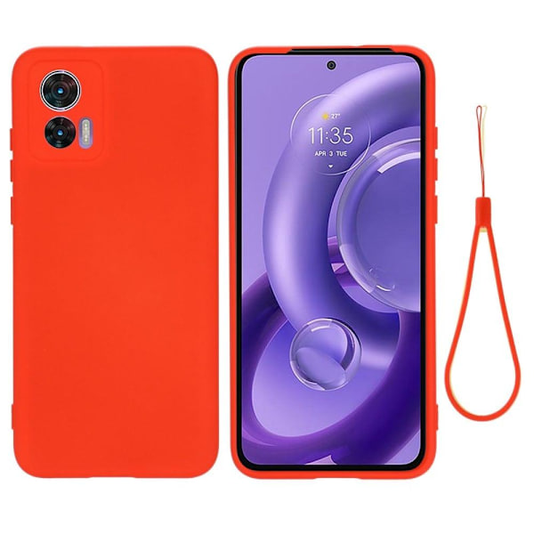 Matt Motorola Edge 30 Neo skal av flytande silikon - Röd Röd