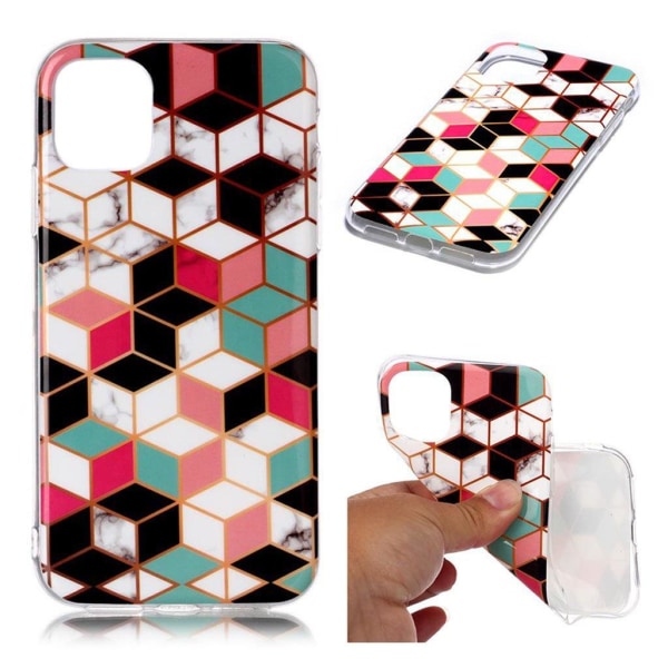 Marble design iPhone 11 cover - Farverigt Diamantmønster Multicolor