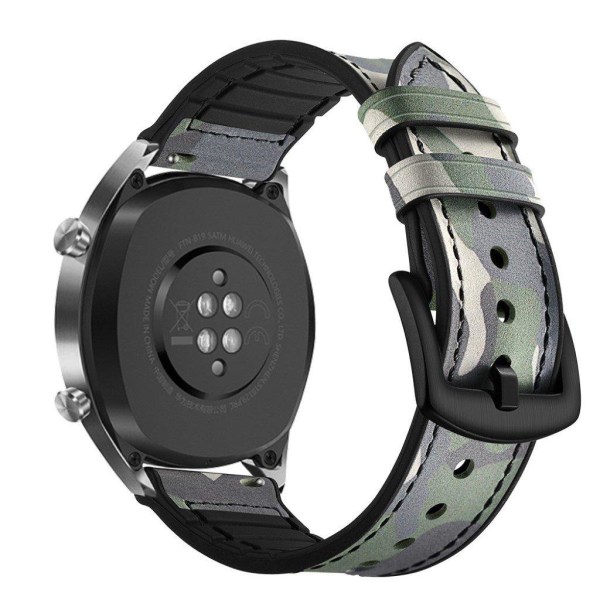 Huawei Watch GT / GT 2 42mm / 46mm / Magic ægte læder Urrem - Grøn Camouflage Green