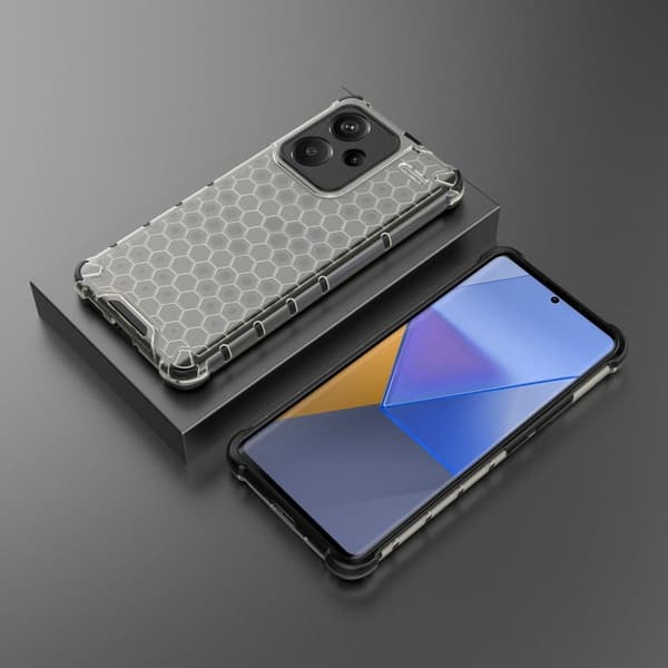 Bofink Honeycomb Xiaomi Redmi Note 13 Pro Plus deksel - Svart Black
