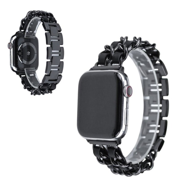 Apple Watch Series 5 40 mm elegant mønstret urrem - Sort Black