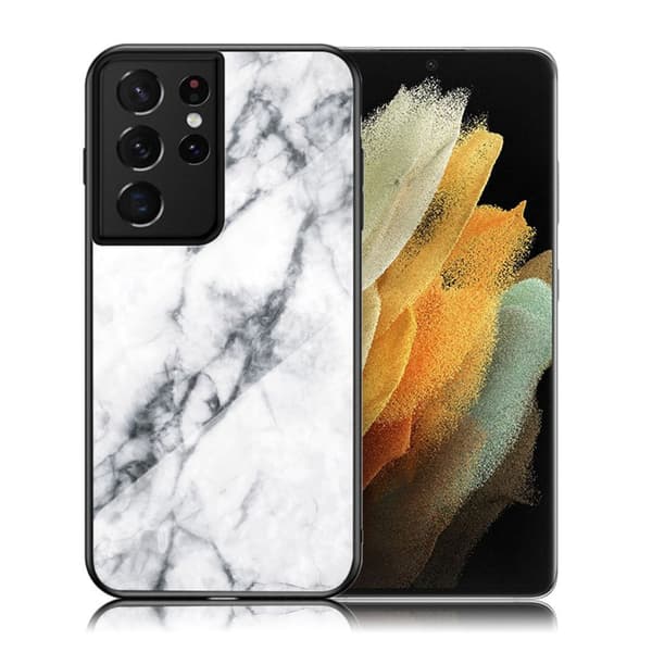 Fantasy Marble Samsung Galaxy S21 Ultra Deksel - Hvit White
