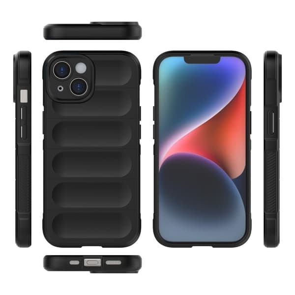 Pehmeä kahva muotoiltu kuori iPhone 15 Plus - Tummanharmaa Silver grey