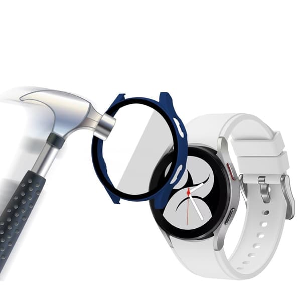Samsung Galaxy Watch 4 (40mm) cover with tempered glass screen protector - Dark Blue Blå