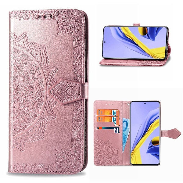 Mandala läder Samsung Galaxy A51 fodral - Rosa Rosa