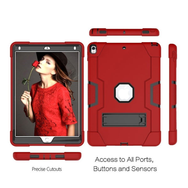 iPad Air (2019) støtsikker hybrid deksel - Rød / Sort Red
