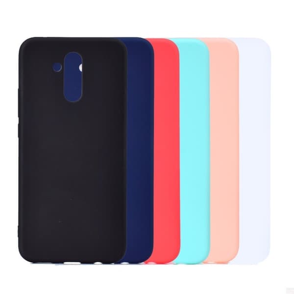 Huawei Mate 20 Lite beskyttelsesetui i silikone med mat overfalde - Sort Black