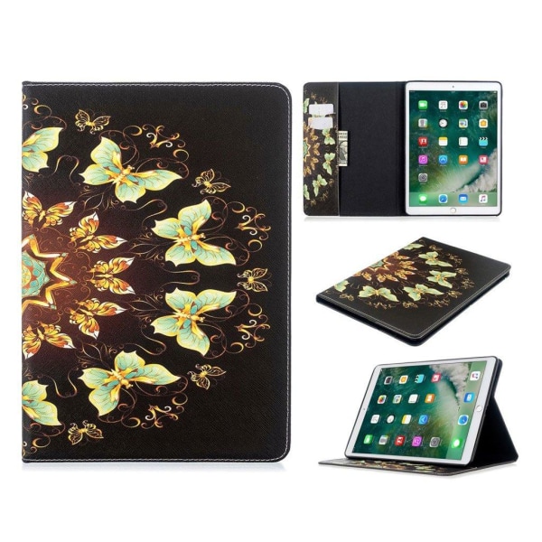 iPad 10.2 (2019) Stilfuldt mønster læder flip etui - Guld Sommer Multicolor
