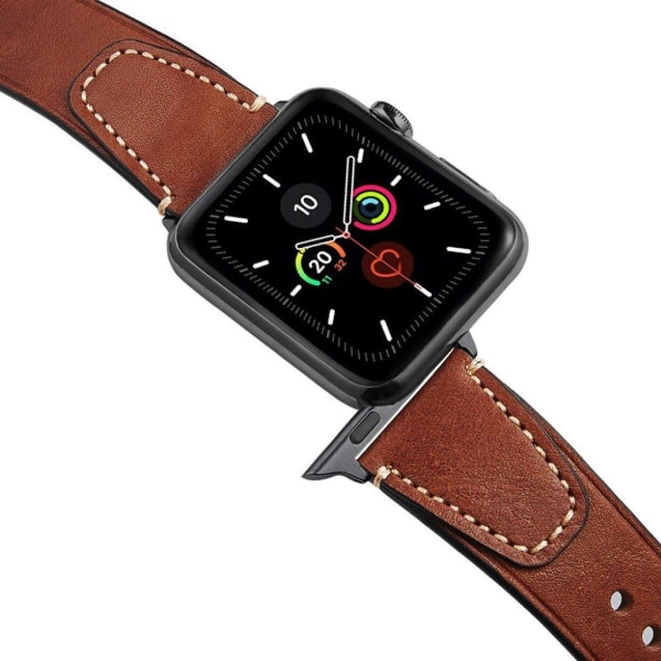 Apple Watch Series 5 / 4 40mm urrem i ægte læder - Mørkebrun Brown