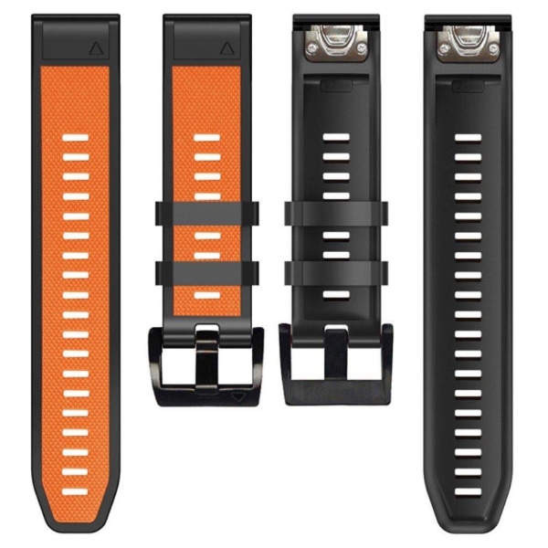 26 mm dobbeltfarvet urrem til Garmin-ur - Orange / Sort Orange