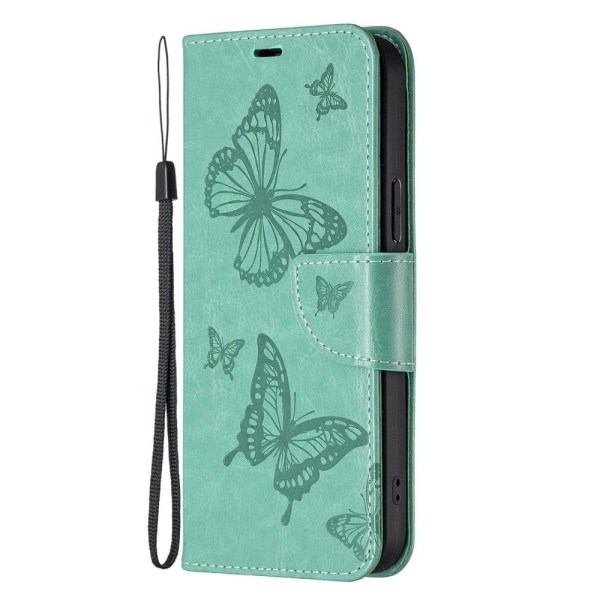 Sommerfugl Samsung Galaxy S23 Flip Etui - Grøn Green