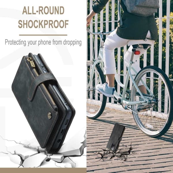 CaseMe etui med lynlås og pung - Sort Black