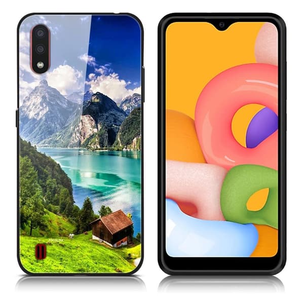 Fantasy Samsung Galaxy A01 skal - Grön Kulle Stuga multifärg