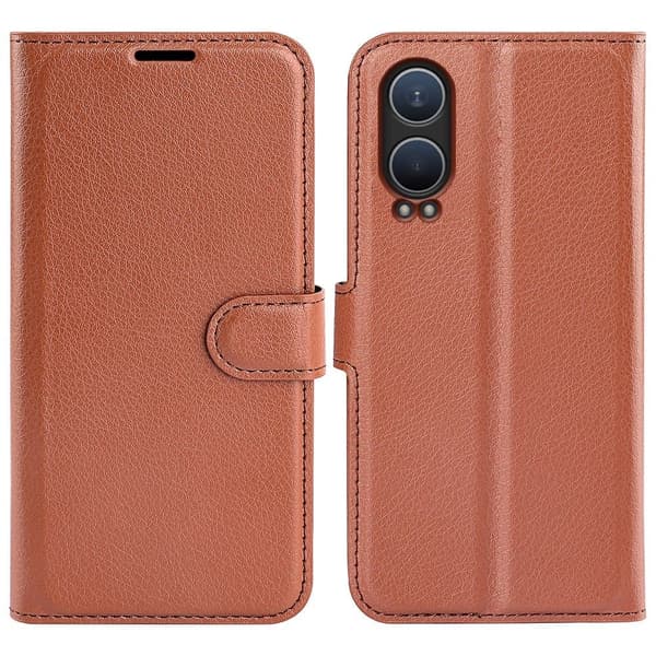 Klassisk OnePlus Nord CE4 Lite / Oppo K12x flip etui - Brun Brown
