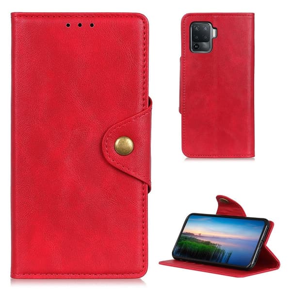 Alpha Oppo F19 Pro / Oppo A94 nahkainen läppäkotelo - Punainen Red