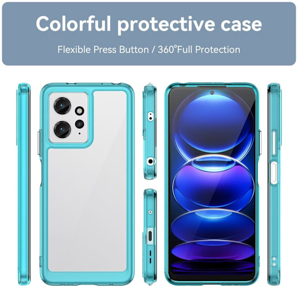 Xiaomi Redmi Note 12 smart telefonskal i akryl - Transparent Blå Blå