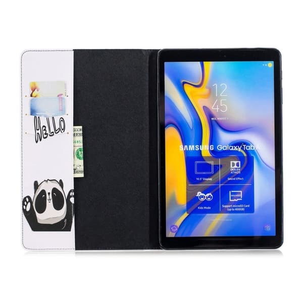 Samsung Galaxy Tab A 10.5 mönstrat flipfodral i läder - Hej Panda multifärg