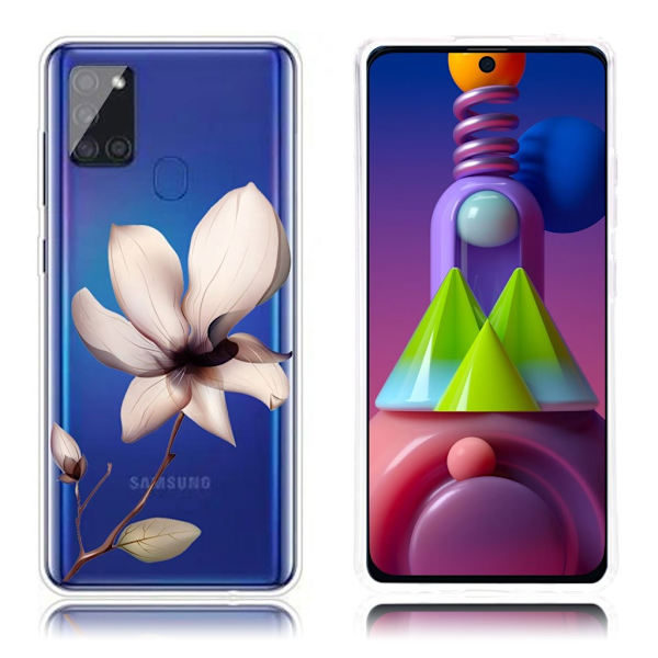 Deco Samsung Galaxy M51 Etui - Fresh Blomst Silver grey