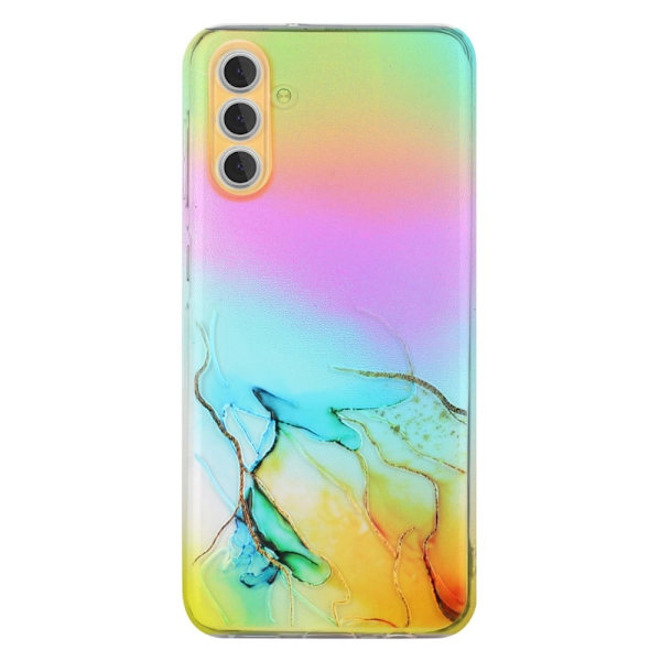 Marmordesign Samsung Galaxy S24 deksel - Gul Multicolor