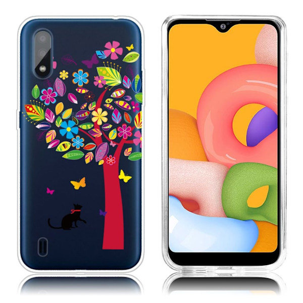 Deco Samsung Galaxy A01 kuoret - Kissa ja puu Multicolor