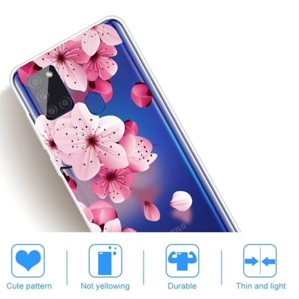 Deco Samsung Galaxy A21s Etui - Lyserød Blomst Pink