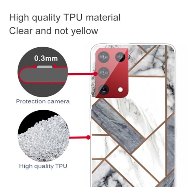 Marble Samsung Galaxy S21 Ultra Etui - Grå / White Marble Tile Silver grey