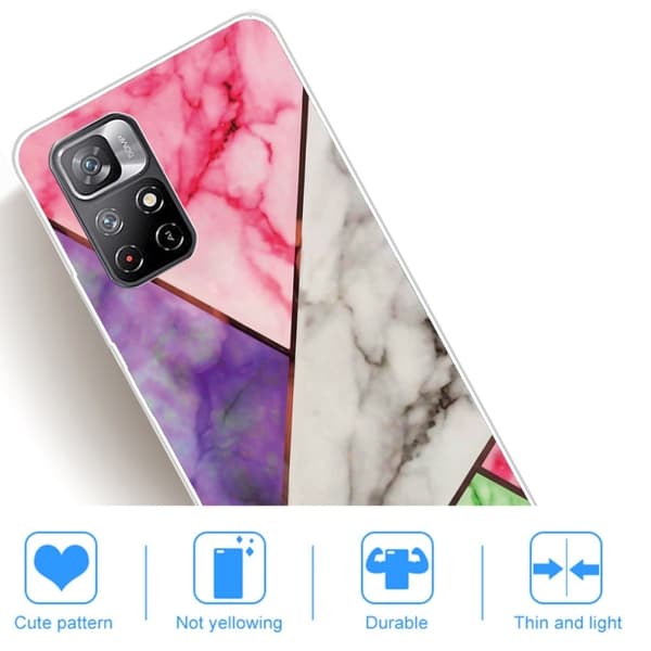 Marmormotiv Xiaomi Redmi Note 11 Pro Plus 5G skal - Lila / Rosa / Vit / Grön multifärg