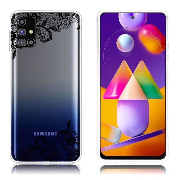 Deco Samsung Galaxy M31s kotelot - Pitsi Kukka Black