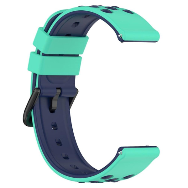 20 mm dubbelfärgat klockarmband i silikon för Garmin-klocka - Teal Midnattsblå Blå