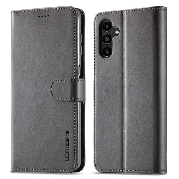LC.Imeeke Samsung Galaxy A05s läderfodral - Silver/Grå Silvergrå