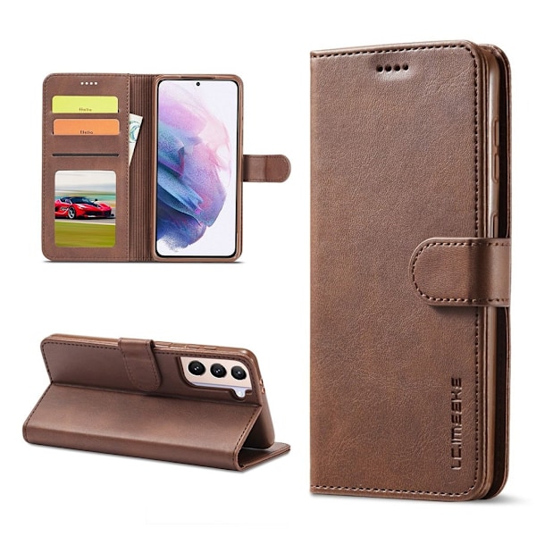 LC.IMEEKE Samsung Galaxy S21 Plus 5G flip case - Kahvi Brown