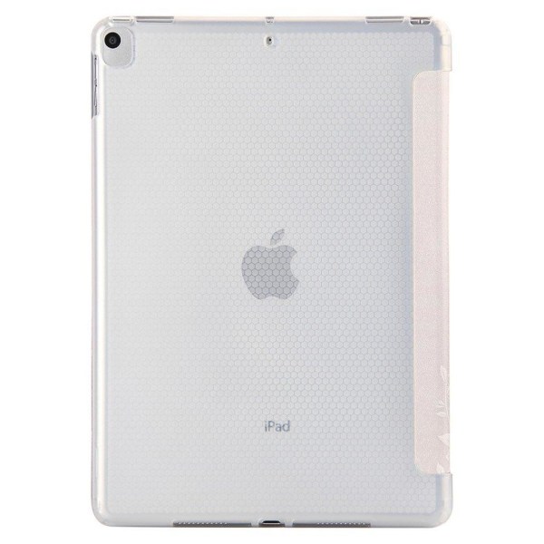 iPad 10.2 (2020)  læder flip etui - lyserød blomst Pink