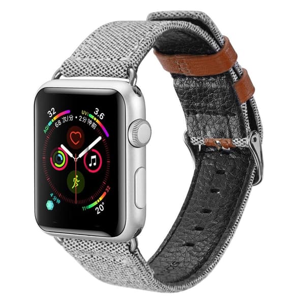 DUX DUCIS Apple Watch Series 5 40mm casual læder Urrem - Grå Silver grey