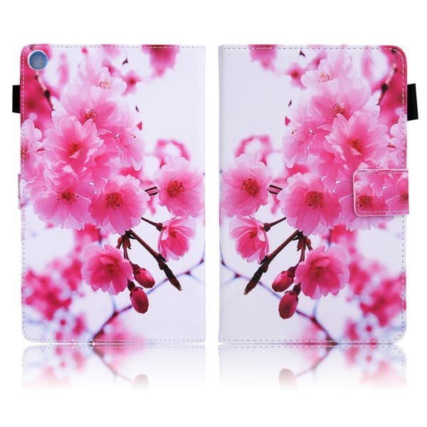 Samsung Galaxy Tab A 8.0 (2019) elegant  læder flip etui - blommetræ i blomst Pink