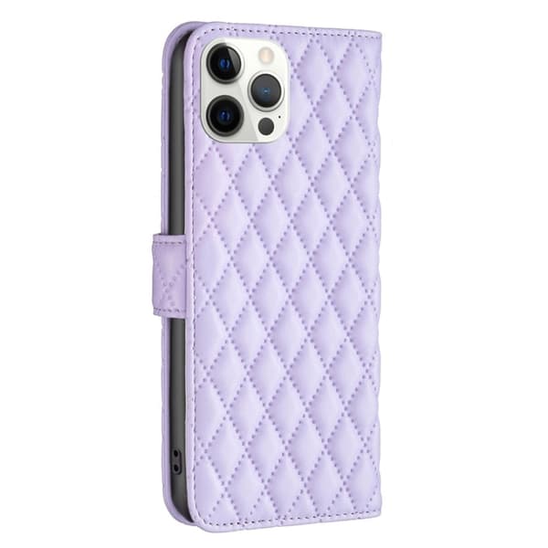 Rhombus mat iPhone 12 Pro Max flip etui - Lilla Purple