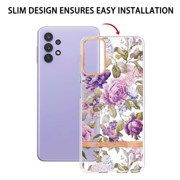 Supertunt och tåligt mjukpärmfodral för Samsung Galaxy M32 5G / A32 5G - Lila Pion Lila