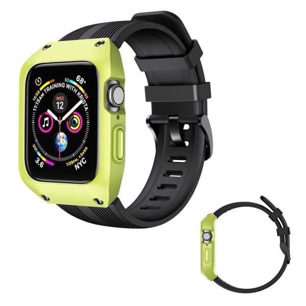 Apple Watch Series 3/2/1 38mm klockarmband i silikon - Grön / Svart Grön