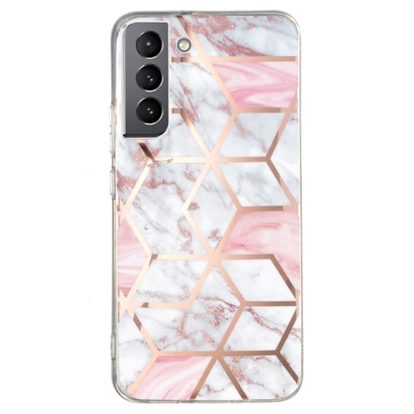 Marble Samsung Galaxy S22 Etui - Lyserød / Hvid Marmor Pink