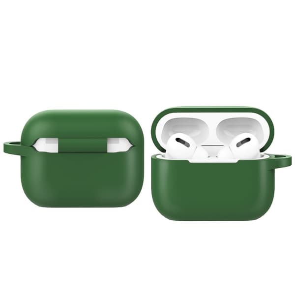 AirPods Pro 2 silikoneetui med spænde - Sortliggrøn Green