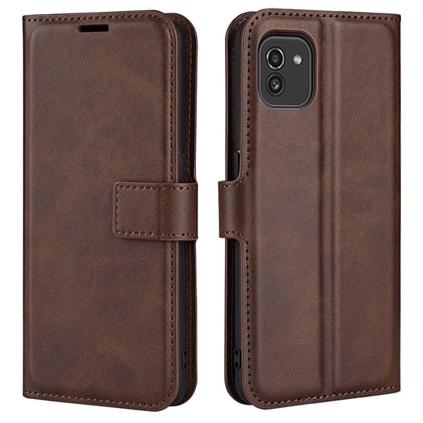 Læderetui med Pung til Samsung Galaxy A03 - Brun Brown