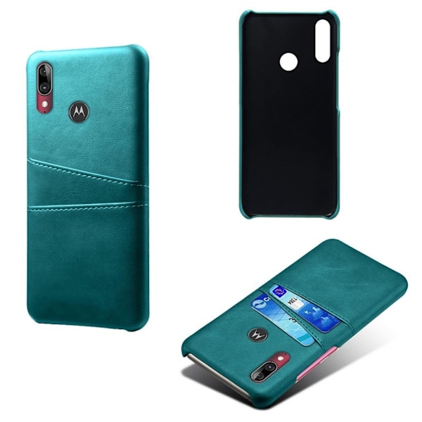 Motorola Moto E6 Plus skal med korthållare - Blå Blå