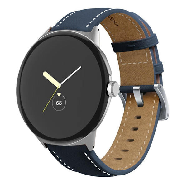 Google Pixel Watch klockarmband i äkta läder - Blå Blå