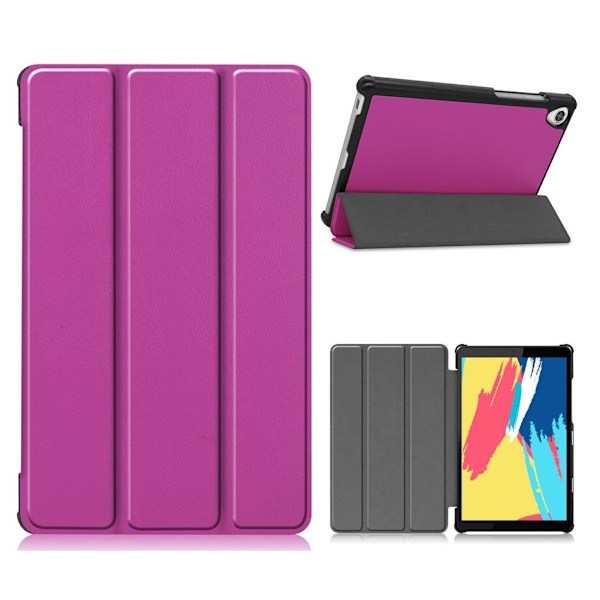 Lenovo Tab M8 cool tri-fold læder flip case - Lilla Purple