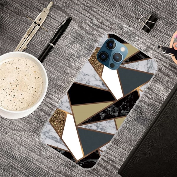 Marmormotiv iPhone 14 Pro skal - Jordiska Marmorfragment multifärg