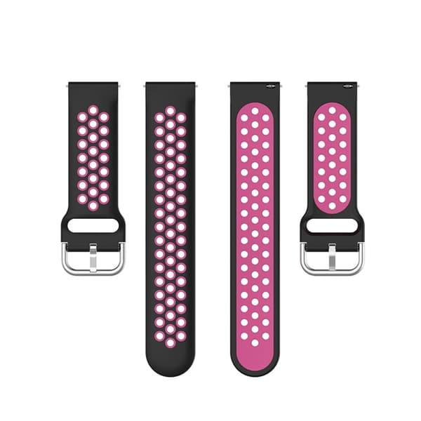 Pebble 2 / SE 2 / Time Round Large tofarget klokkerem i silikon - Svart / Rose Multicolor