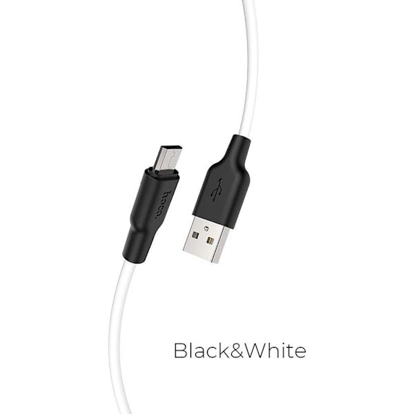 HOCO X21 Plus Silicone charging cable for Micro - black＆white White