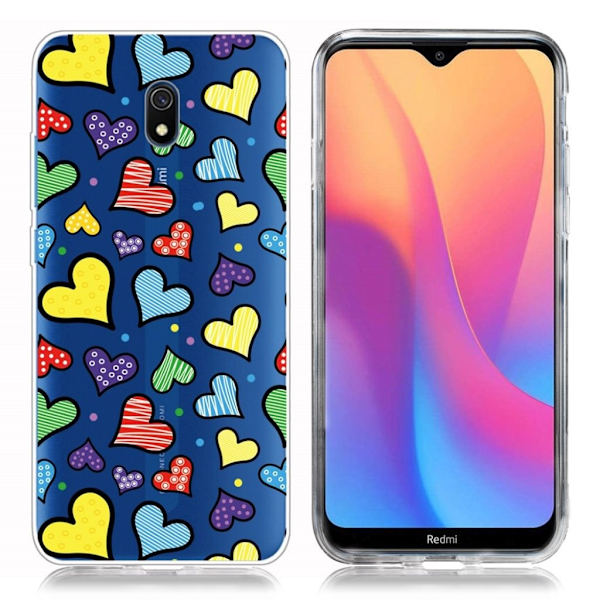 Deco Xiaomi Redmi 8A deksel - Heart Multicolor