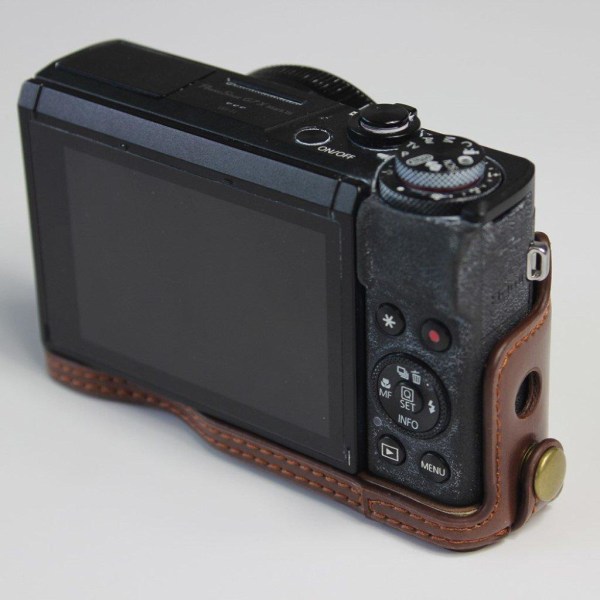 Canon PowerShot G7 X Mark II holdbart læder etui - Kaffe Brown