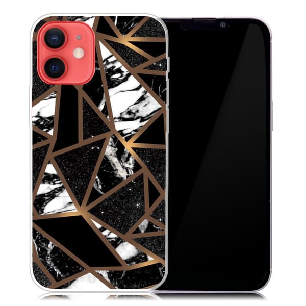 Marble iPhone 13 Suojakotelo - Black Tile Fragments Black